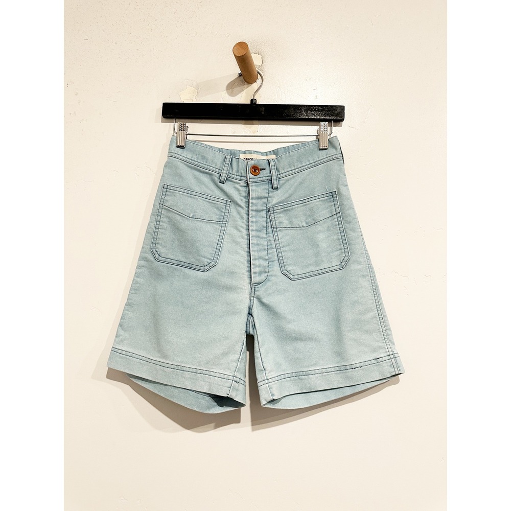 Caron Callahan Cotton Japanese Twill Stewart Short in Light Blue Size 2 - Picture 3 of 11